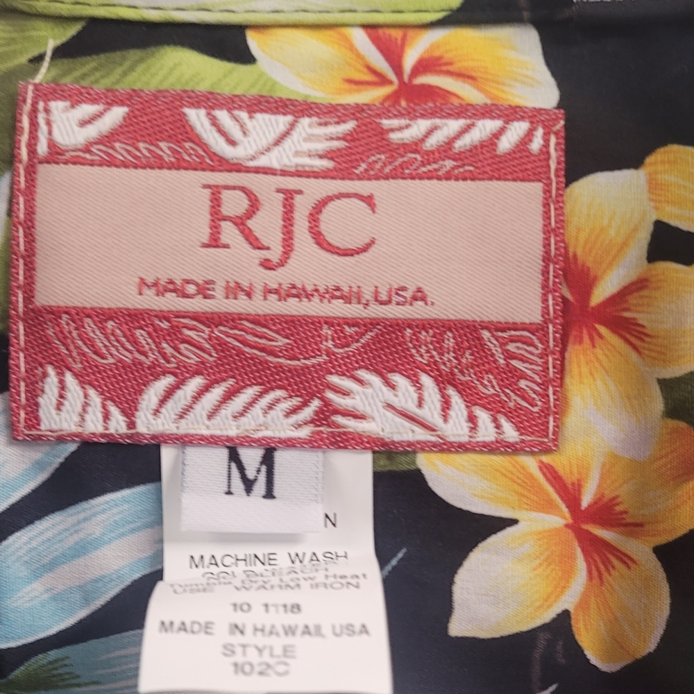 Hawaiian Floral Men's Shirt - Black - Picture 4 of 5